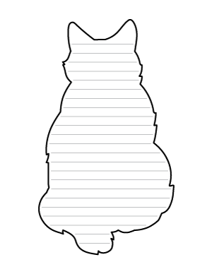 Cat Front View Shaped Writing Templates