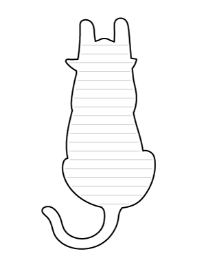Cat Top View Shaped Writing Templates