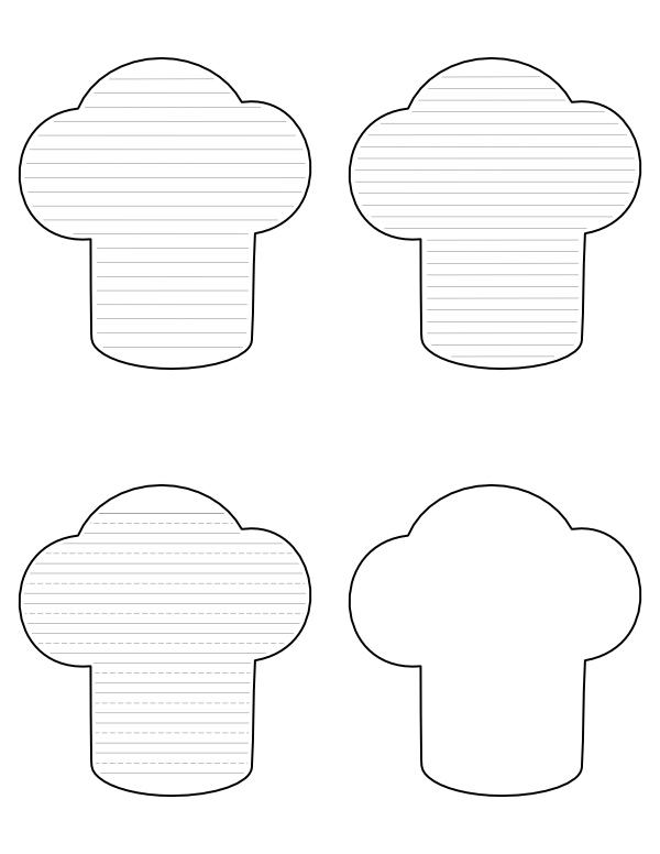 Chef Hat-Shaped Writing Templates