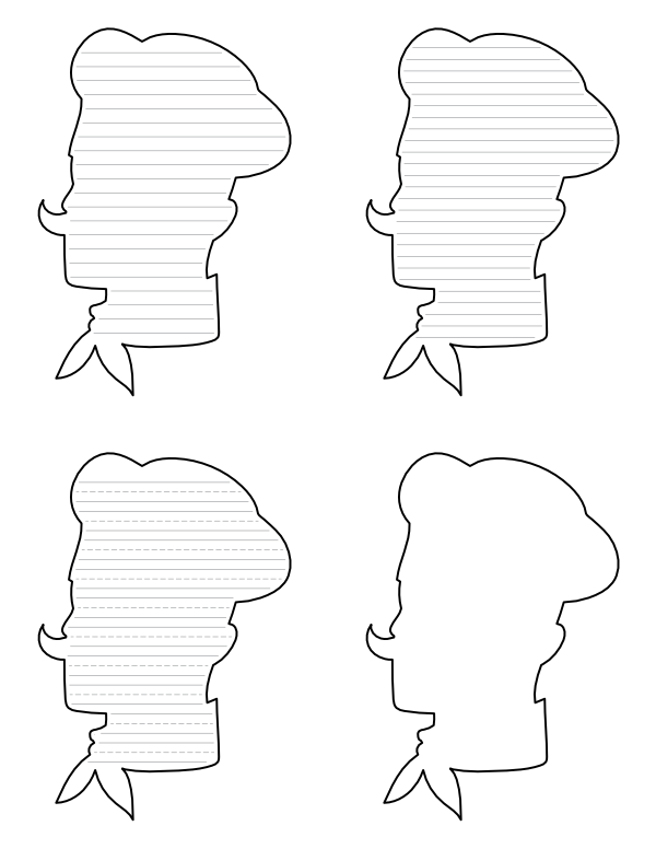Chef Head-Shaped Writing Templates