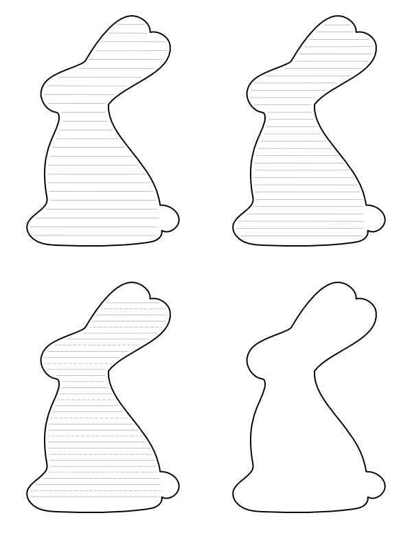 Chocolate Easter Bunny-Shaped Writing Templates