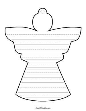 Christmas Angel Ornament-Shaped Writing Templates