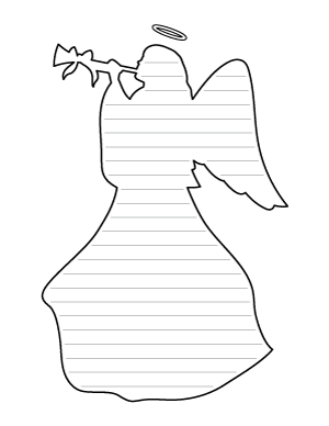 Christmas Angel With Trumpet-Shaped Writing Templates