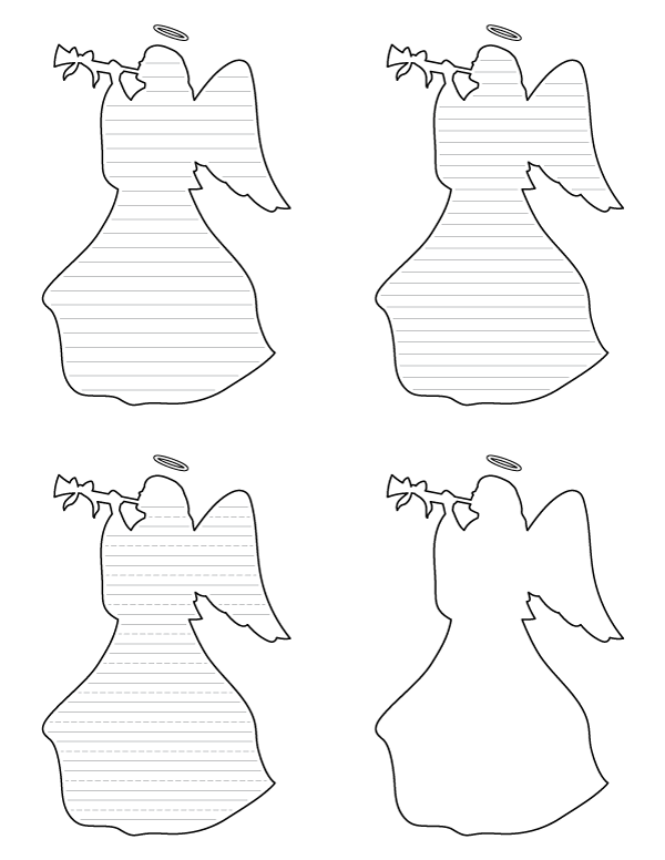 Christmas Angel With Trumpet-Shaped Writing Templates