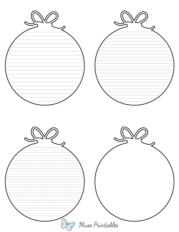 Christmas Ball Ornament-Shaped Writing Templates