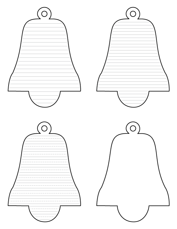 Christmas Bell Ornament-Shaped Writing Templates