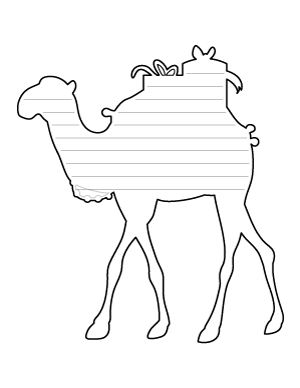 Christmas Camel-Shaped Writing Templates