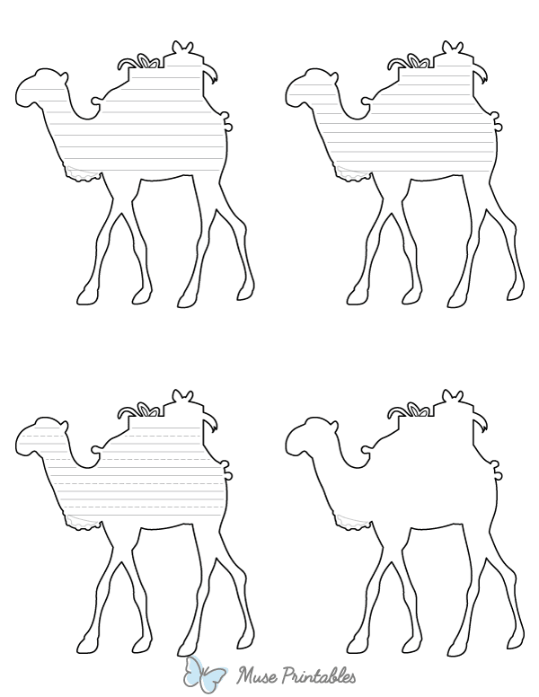Christmas Camel-Shaped Writing Templates