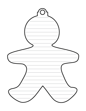 Christmas Gingerbread Man Ornament-Shaped Writing Templates