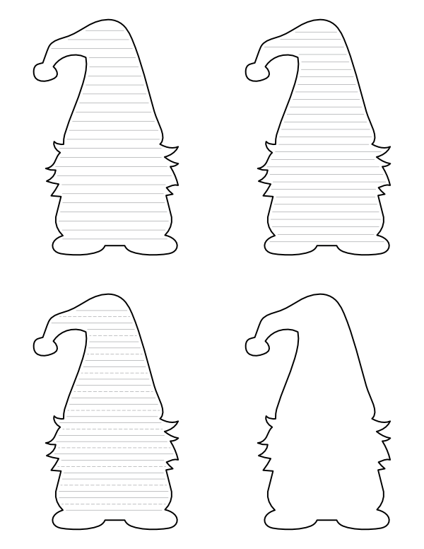 Christmas Gnome-Shaped Writing Templates