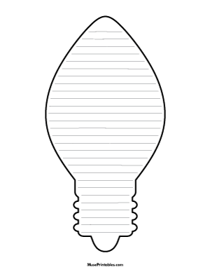 Christmas Light Bulb-Shaped Writing Templates