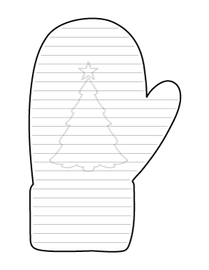 Christmas Mittens Shaped Writing Templates