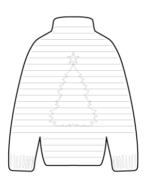 Christmas Sweater-Shaped Writing Templates