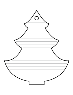 Christmas Tree Gift Tag-Shaped Writing Templates