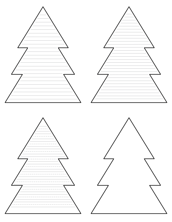 Christmas Tree-Shaped Writing Templates