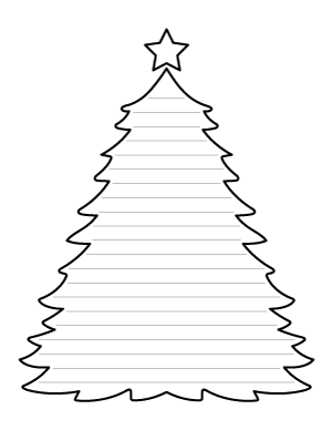 Christmas Tree with a Star Shaped Writing Templates