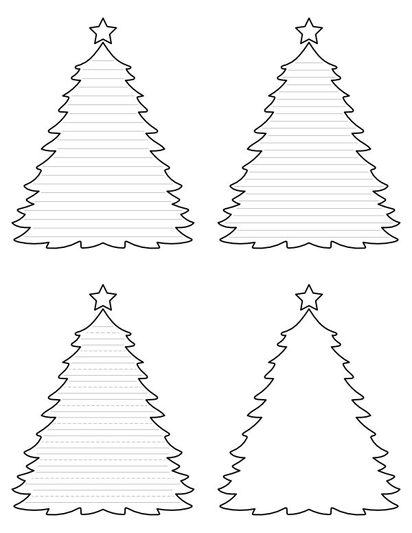 Christmas Tree with a Star Shaped Writing Templates