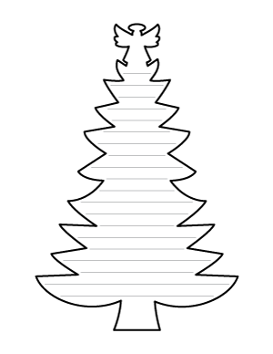 Christmas Tree With Angel-Shaped Writing Templates