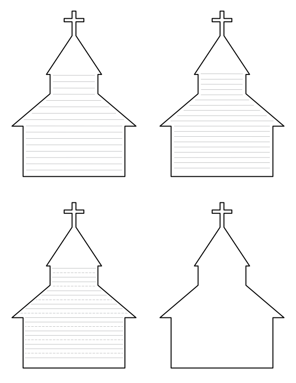 Church-Shaped Writing Templates