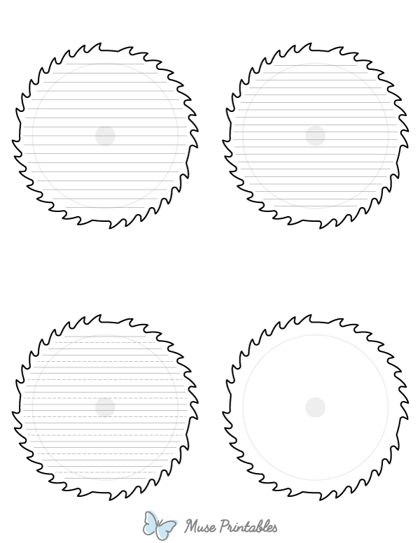 Circular Saw Blade-Shaped Writing Templates