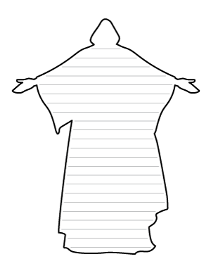 Cloaked Figure With Arms Outstretched-Shaped Writing Templates