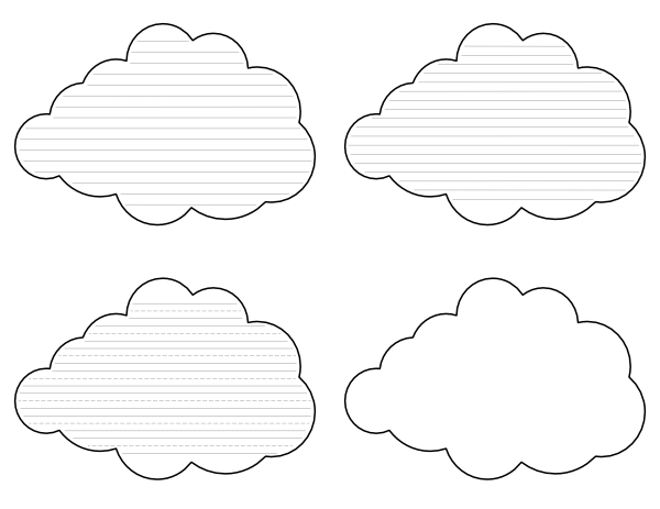Free Printable Cloud Shaped Writing Templates