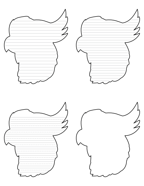 Cockatoo Head Shaped Writing Templates