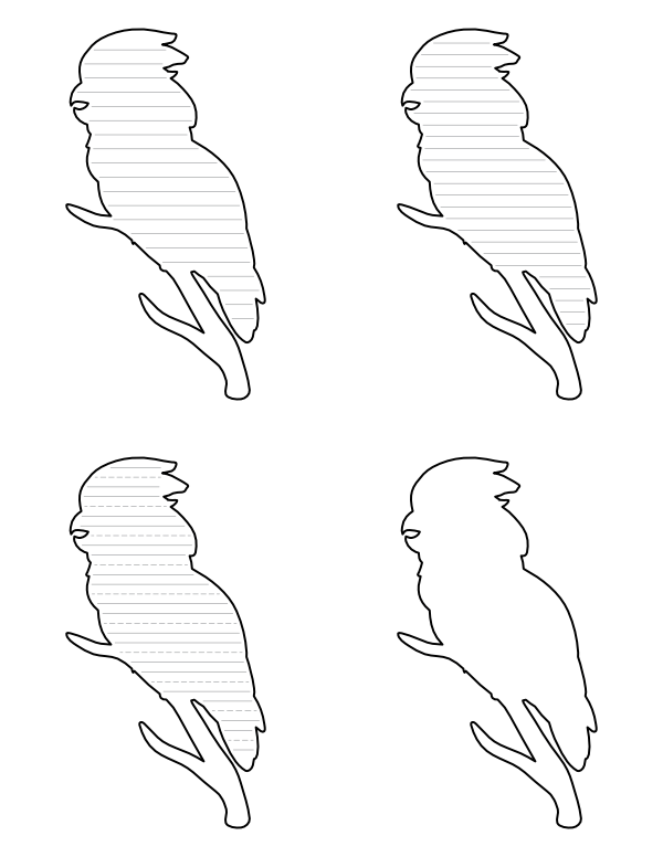Cockatoo on Branch-Shaped Writing Templates