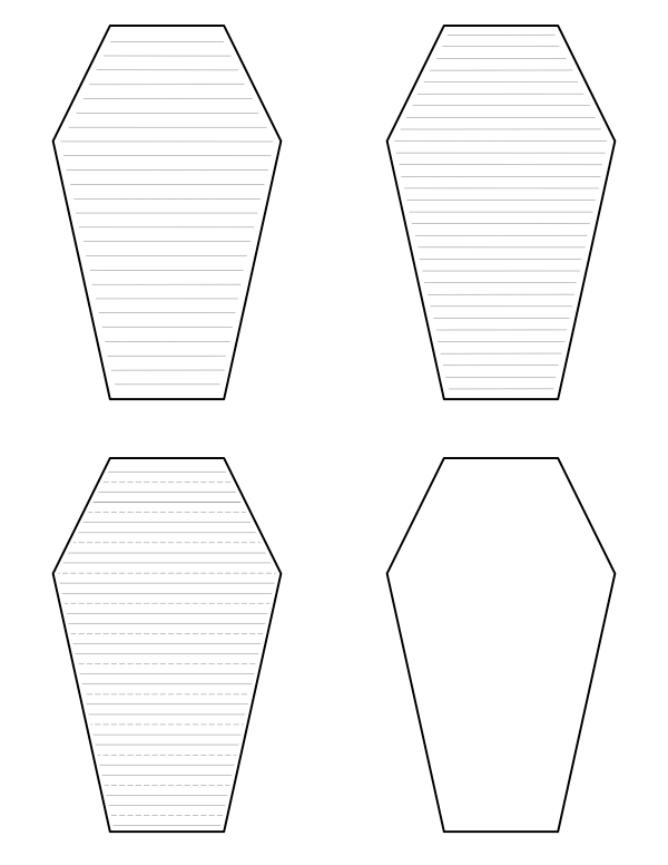 Coffin-Shaped Writing Templates