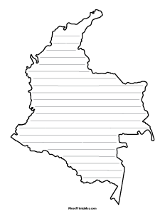 Colombia Shaped Writing Templates