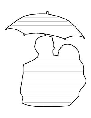 Couple with Umbrella-Shaped Writing Templates