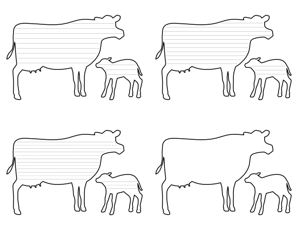 Cow and Calf-Shaped Writing Templates