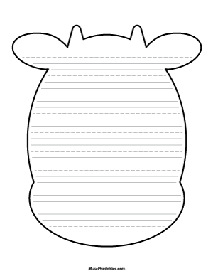 Cow Head-Shaped Writing Templates