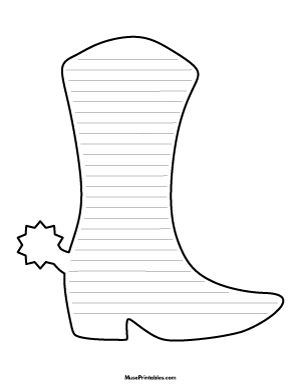 Cowboy Boot-Shaped Writing Templates
