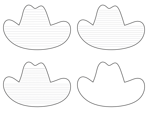 Cowboy Hat-Shaped Writing Templates