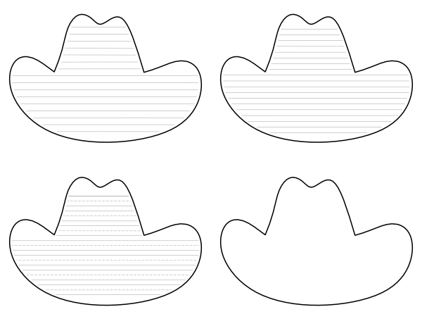 Free Printable Cowboy Hat-Shaped Writing Templates
