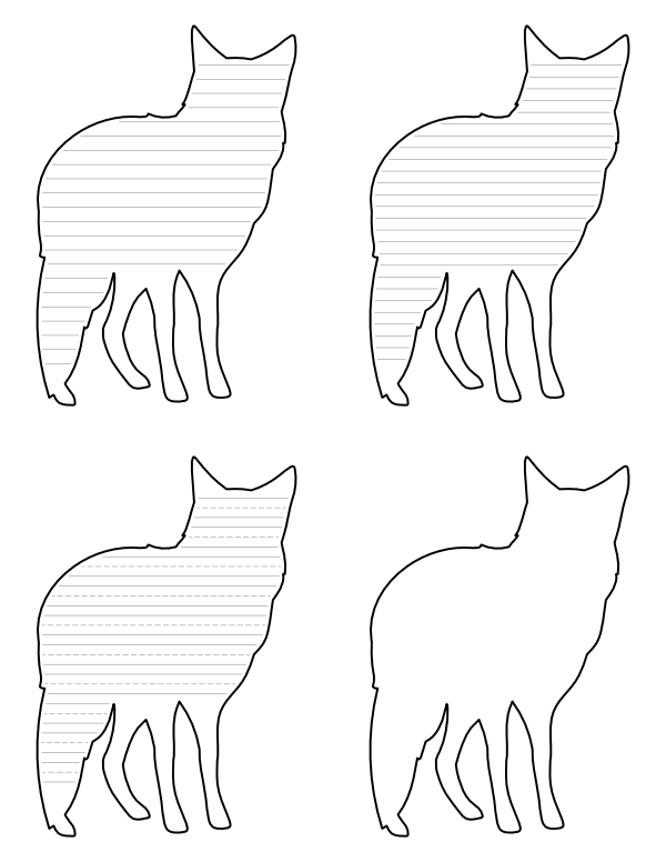 Free Printable Coyote Shaped Writing Templates