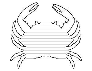Crab Top View-Shaped Writing Templates