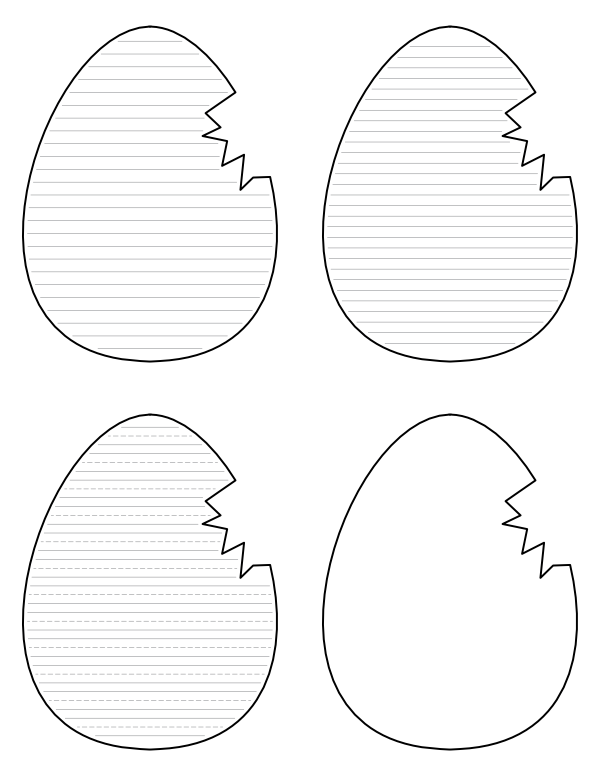 Cracked Egg-Shaped Writing Templates