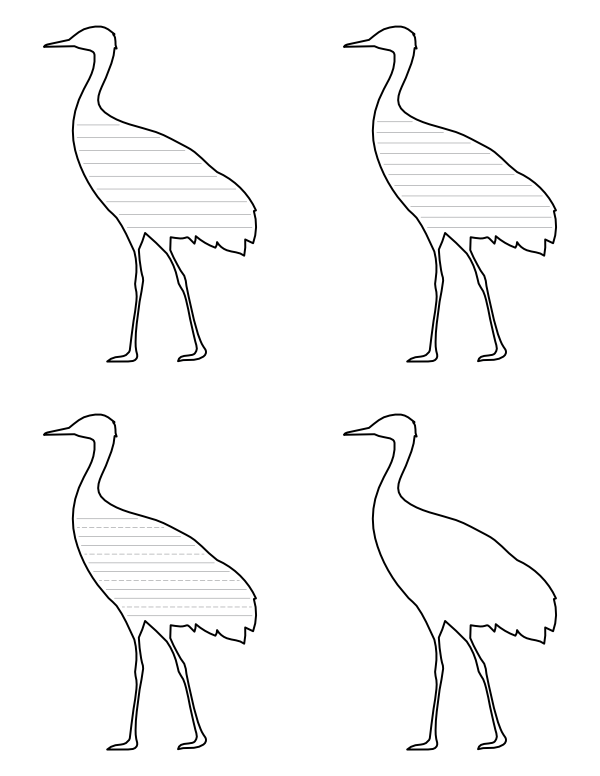 Crane Side View-Shaped Writing Templates