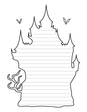 Creepy Castle-Shaped Writing Template