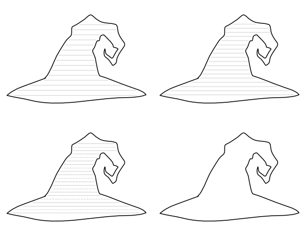 Creepy Witch Hat-Shaped Writing Templates