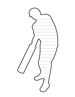 Cricket Player-Shaped Writing Templates