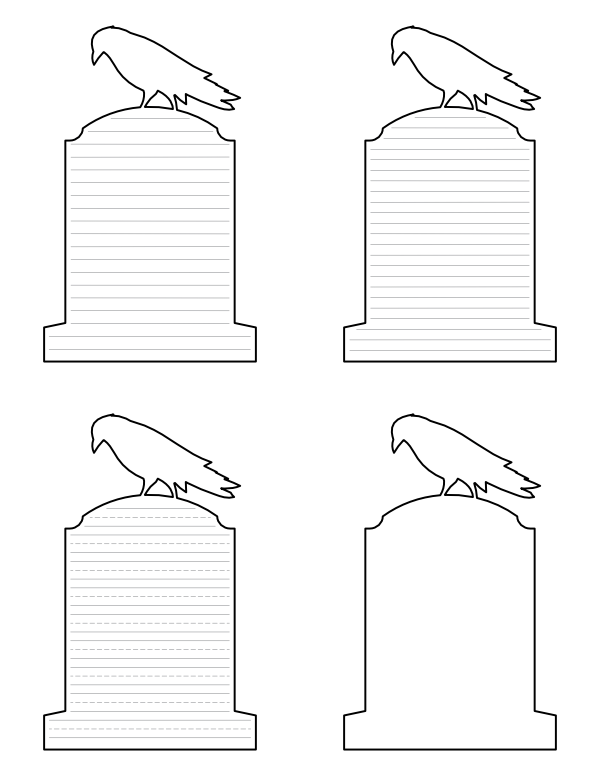 Crow and Tombstone-Shaped Writing Templates