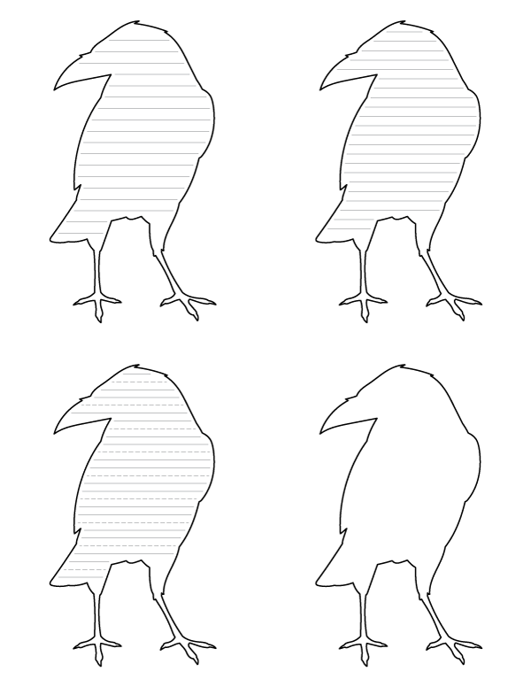 Free Printable Crow Front View Shaped Writing Templates Free Printable Crow Front View Shaped Writing Templates