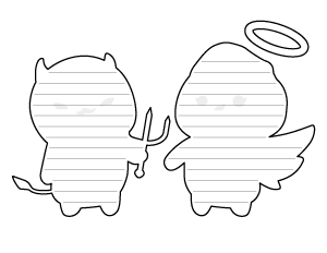 Cute Angel and Devil-Shaped Writing Templates