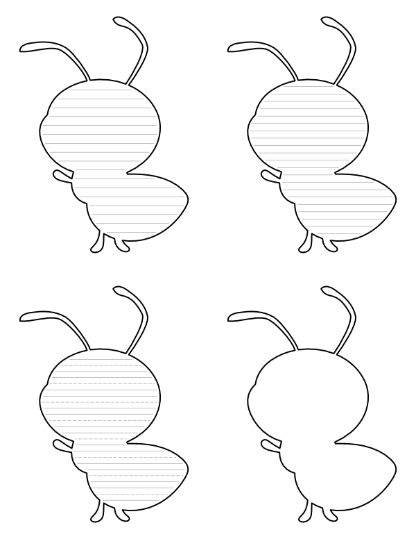 Cute Ant-Shaped Writing Templates