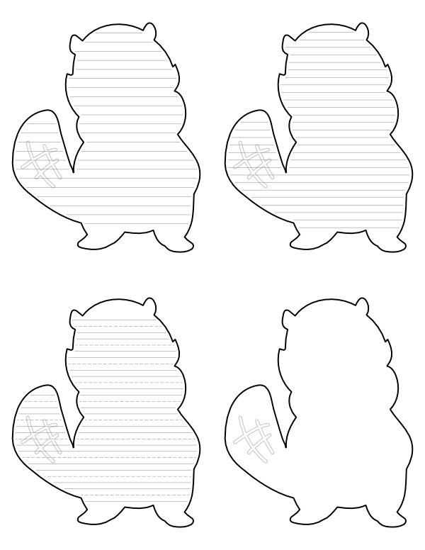 Cute Beaver-Shaped Writing Templates