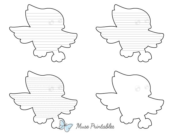 Cute Cardinal-Shaped Writing Templates