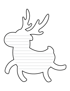 Cute Cartoon Reindeer Shaped Writing Templates